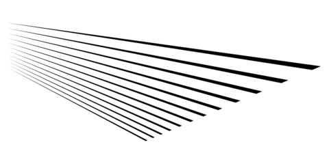 Aufkleber - 3D straight, parallel dynamic irregular lines, stripes element. Action, burst, speed comic effect lines