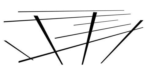 Poster - 3d spatial grid, mesh, grating and lattice abstract geometric shape, element. Intersecting lines in perspective