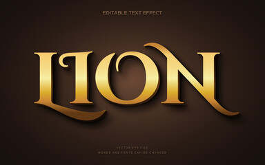 Wall Mural - Elegant 3d golden lion font effect. Editable text style perfect for logotype, title of book, movie or heading text