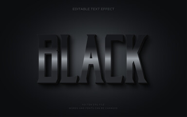 Wall Mural - Stylish 3d black text effect. Elegant font style perfect for logotype, title or heading text.	