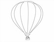 Hot air balloon sign. Continuous line drawing icon. Vector illustration