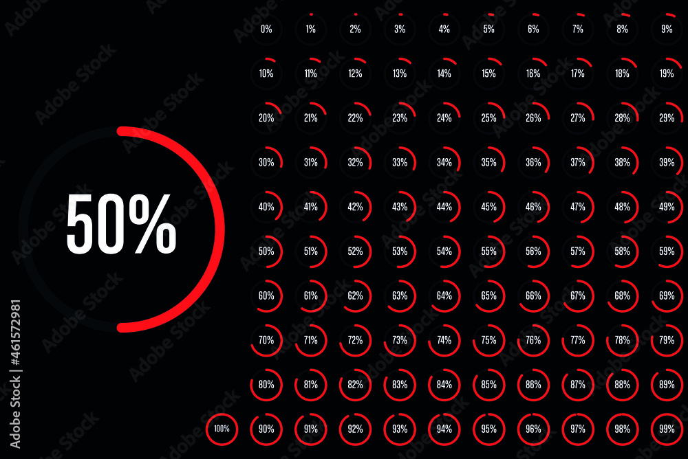 circle loading bar set - percentage diagrams set - circle percentage ...