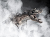 Fototapeta  - Gorgosaurus Dinosaur on smoke background