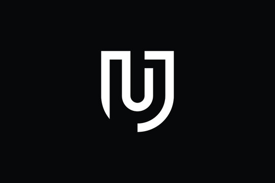 UN logo letter design on luxury background. NU  logo monogram initials letter concept. UN icon logo design. NU elegant and Professional letter icon design on black background. U N NU UN