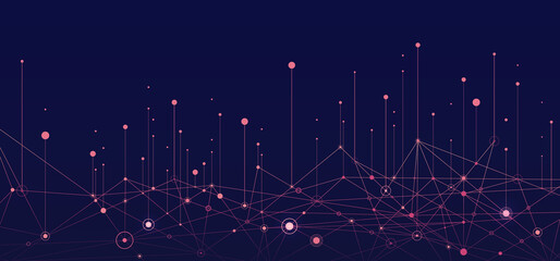 Aufkleber - Big data visual information background. Social network concept. Connection vector background.