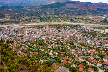 Wall Mural - Berat in Albanien aus der Luft | Luftbilder von der Stadt Berat