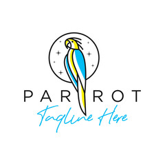 Poster - parrot bird inspiration illustration logo outline