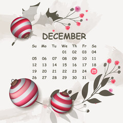 Poster - Abstract Christmas background with event calendar
