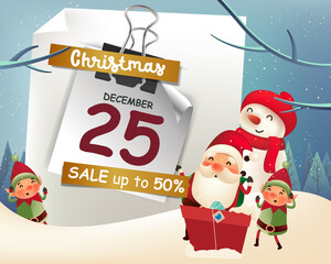 Poster - Christmas flash Sale background with Christmas decorative 
