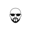 Bald man with a beard icon vector illustration