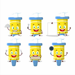 Poster - Cartoon character of fireworks shells with various chef emoticons