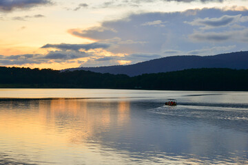 Wall Mural - Scenery of Tuyen Lam Lake in sunset