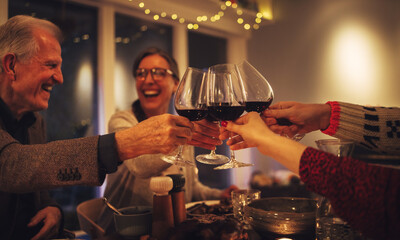 Family having a Christmas eve dinner