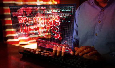 Breaking News broadcast on screen illustration