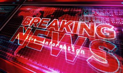 Breaking News broadcast on screen illustration