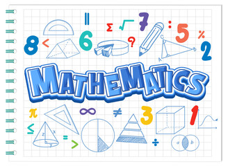 Wall Mural - Doodle math formula on notebook page
