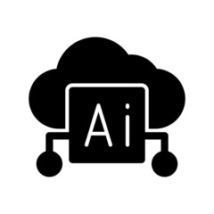 Poster - Artificial Intelligence Glyph Vector Icon Design