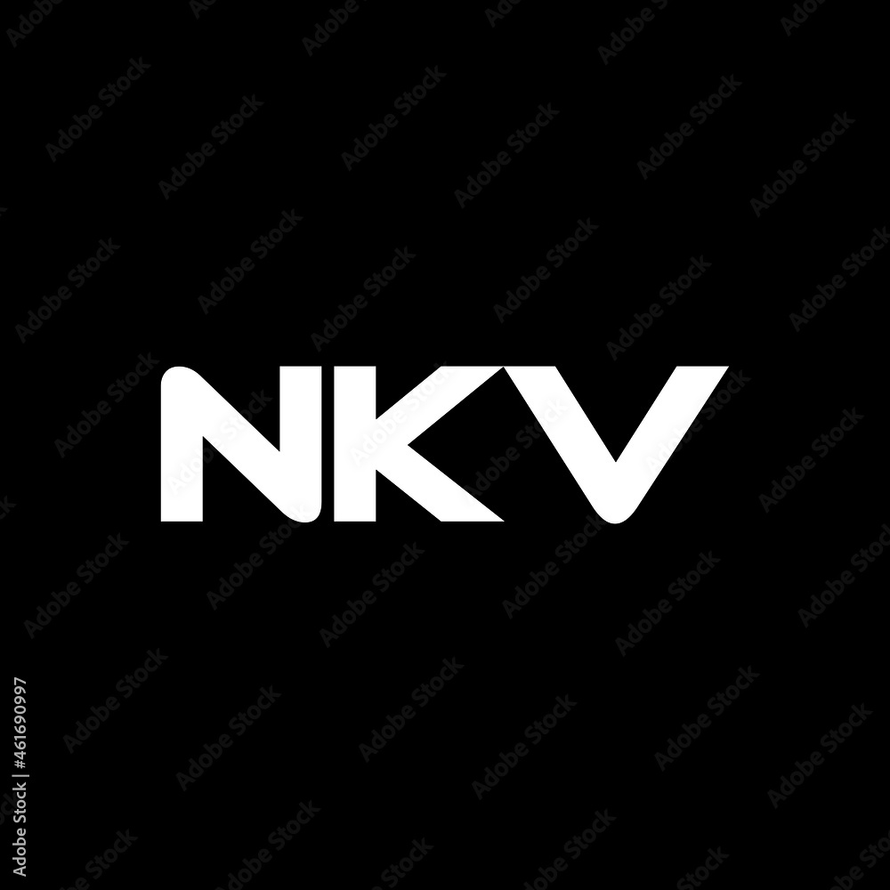 NKV letter logo design with black background in illustrator, vector ...