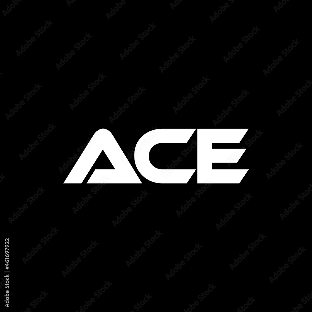เวกเตอร์ Stock ACE letter logo design with black background in ...