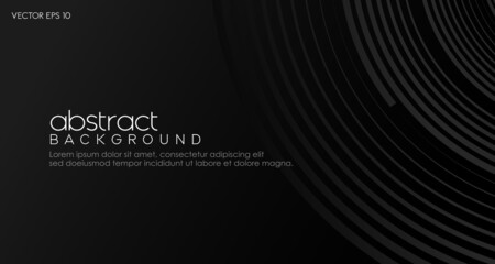 Poster - Black and white abstract background with lines for modern concept of business, technology and banner template.