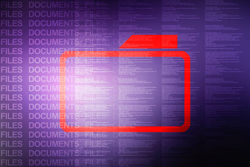 Poster - 2d rendering folder with documents
