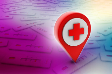 Poster - 3d rendering hospital navigation planning, concept

