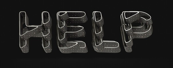 Poster - word Help and support in 3d