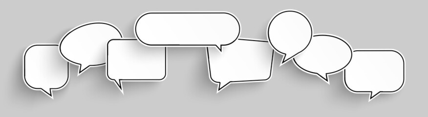 Wall Mural - speech bubbles with shadow row