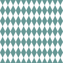 White Seamless Pattern With Blue Rhombuses.