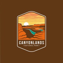 Canyonlands National Park Emblem Patch Logo Illustration