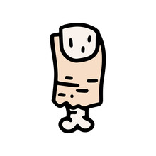 Severed Finger Color Vector Doodle Simple Icon