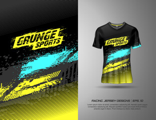 T shirt with texture grunge sports abstract background for extreme jersey team, racing, cycling, football, gaming, backdrop wallpaper