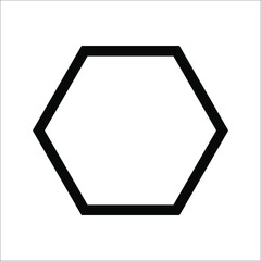 Canvas Print - Hexagon shape element icon outline black