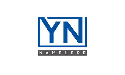 YN Letters Logo With Rectangle Logo Vector