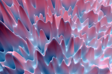 Poster - 3D illustration  pink background of flowing fabric,smooth and soft. Technology geometry background