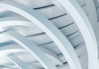 Poster - Abstraction with curved columns. Abstract geometry. Column texture from bending rungs. White background. Abstraction with lines for background. Abstract pattern. White pattern. 3D image.