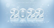 New year 2022 text, winter style editable text effect