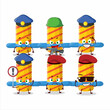 A dedicated Police officer of firework spinner mascot design style