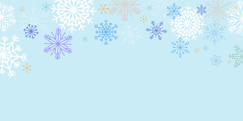 Winter holiday concept background. Snow flakes decoration graphics for Winter holiday, Christmas, frames, banner, design. Vector illustration.