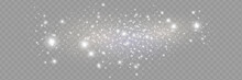 The Dust Sparks And Golden Stars Shine With Special Light. Vector Sparkles On A Transparent Background. Christmas Light Effect. Sparkling Magical Dust Particles.