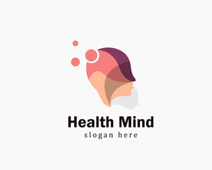 Wall Mural - health mind logo creative element smart brain face psychology design concept