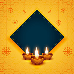Wall Mural - decorative happy diwali festival background with text space