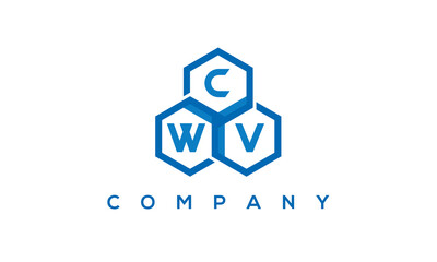 CWV three letters creative polygon hexagon logo