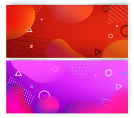 Aufkleber - Vivid banners template with abstract color shapes
