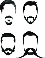 Wall Mural - Mustache icon set vector