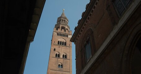 Wall Mural - Torrazzo. Tower symbol of Cremona.The Torrazzo whose name inspired the famous sweet Torrone. Cremona, Lombardy.