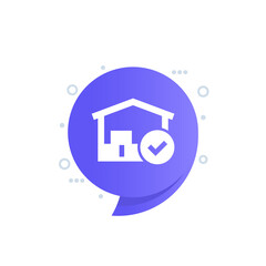 Poster - depot or storehouse icon, vector