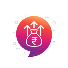 Wall Mural - wealth growth icon with rupee