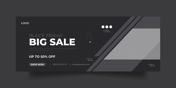 Black Friday facebook cover social media post and banner template
