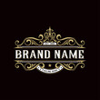© rina - luxury logo with decorative ornament.